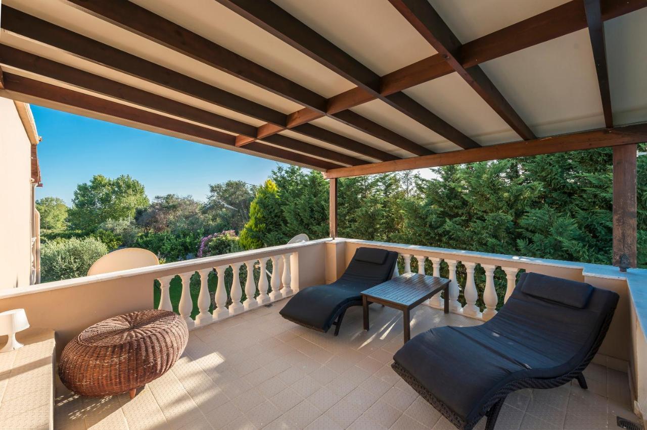 Villa Maxim With Private Pool & Tennis Court Halikounas Exterior photo