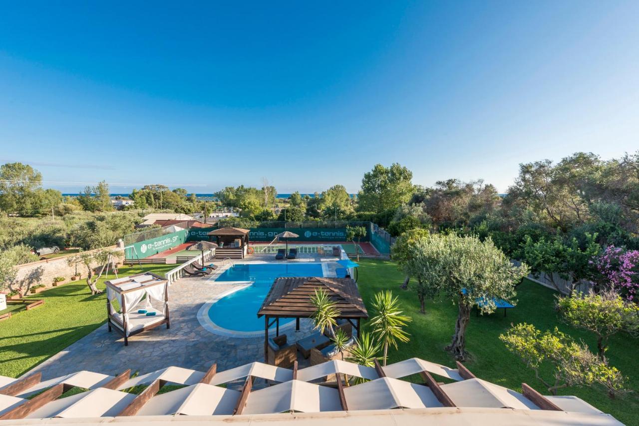 Villa Maxim With Private Pool & Tennis Court Halikounas Exterior photo